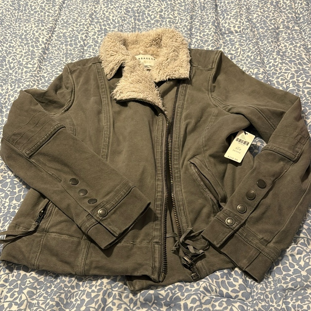 NWT Marrakech Anthropologie Sherpa lined motorcycle jacket